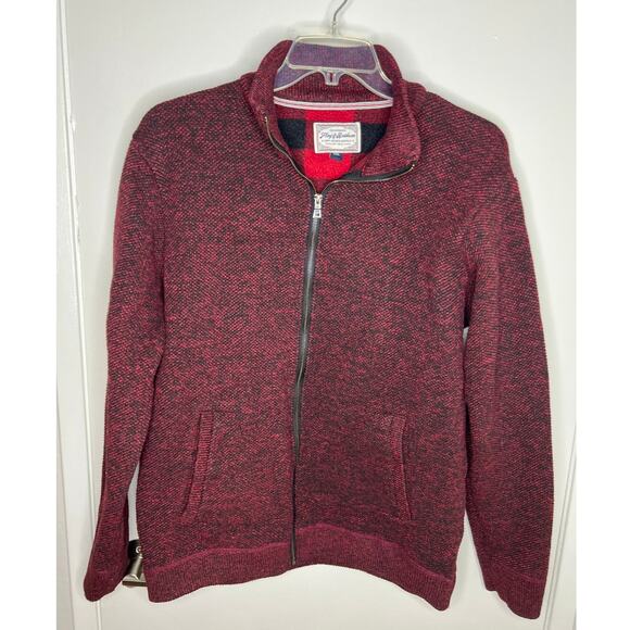 Flag & Anthem Men's Full Zip Cardigan Sweater Red/Black ~ Size XXL - Picture 1 of 6